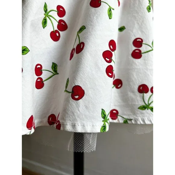 Y2K vintage mini skirt cherry print pin up 29W - Picture 4 of 7